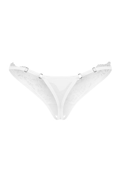 画像2: Arrowel WH crl-thong |クロッチレスタンガ（オープンクロッチ・レース・シースルー・ホワイト） | Obsessive 高級Sexyランジェリー【即日発送・サイズ交換NG・メール便対象】輸入下着・ランジェリー   (2)