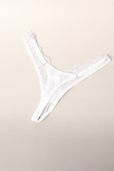 画像11: Arrowel WH crl-thong |クロッチレスタンガ（オープンクロッチ・レース・シースルー・ホワイト） | Obsessive 高級Sexyランジェリー【即日発送・サイズ交換NG・メール便対象】輸入下着・ランジェリー   (11)