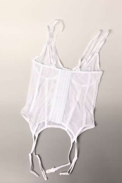 画像11: Arrowel WH corset |  ガーターベルト付きコルセット（ワイヤーあり・シースルー・レース・ダブルストラップ・ホワイト）  | Obsessive 高級Sexyランジェリー【即日発送・サイズ交換NG・メール便対象】輸入下着・ランジェリー    (11)