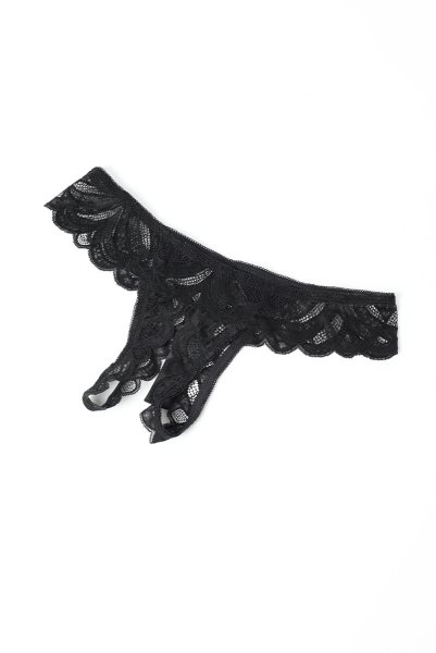 画像17: Lecille 3-pcs crotchless set  ｜トップレスブラ＆ガーターベルト＆クロッチレスタンガ3点セット（ワイヤーあり・ビーズ・ブラック） | Obsessive 高級Sexyランジェリー【即日発送・サイズ交換NG・メール便対象】輸入下着・ランジェリー   (17)