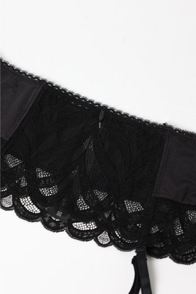 画像21: Lecille 3-pcs crotchless set  ｜トップレスブラ＆ガーターベルト＆クロッチレスタンガ3点セット（ワイヤーあり・ビーズ・ブラック） | Obsessive 高級Sexyランジェリー【即日発送・サイズ交換NG・メール便対象】輸入下着・ランジェリー   (21)