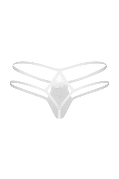 画像2: Arrowel WH panties |タンガ（レース・シースルー・ダブルストラップ・ホワイト） | Obsessive 高級Sexyランジェリー【即日発送・サイズ交換NG・メール便対象】輸入下着・ランジェリー   (2)