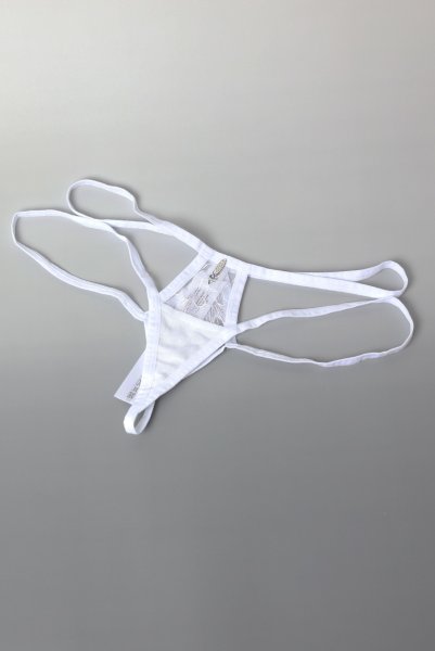 画像8: Arrowel WH panties |タンガ（レース・シースルー・ダブルストラップ・ホワイト） | Obsessive 高級Sexyランジェリー【即日発送・サイズ交換NG・メール便対象】輸入下着・ランジェリー   (8)