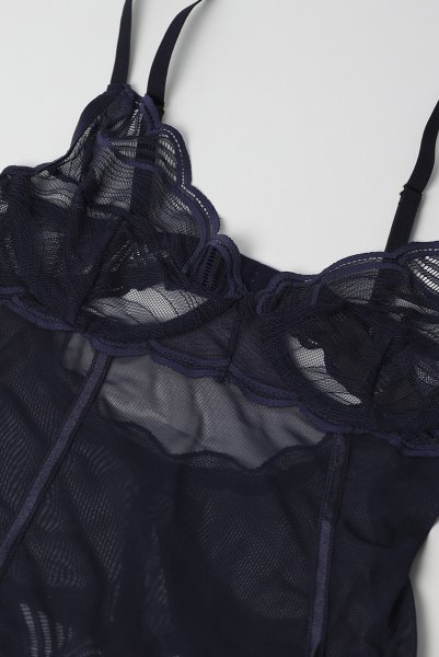 画像12: Nightly Blue teddy | テディ(ワイヤーあり・シースルー・ネイビー)  | Obsessive 高級Sexyランジェリー【即日発送・サイズ交換NG】※メール便対象商品※輸入下着・ランジェリー    (12)
