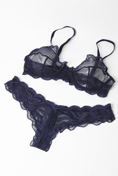 画像9: Nightly Blue 3-pcs set  |ブラ&ガーターベルト&タンガ3点セット(ワイヤーあり・シースルー・ネイビー) | Obsessive 高級Sexyランジェリー【即日発送・サイズ交換NG】※メール便対象商品※輸入下着・ランジェリー   (9)