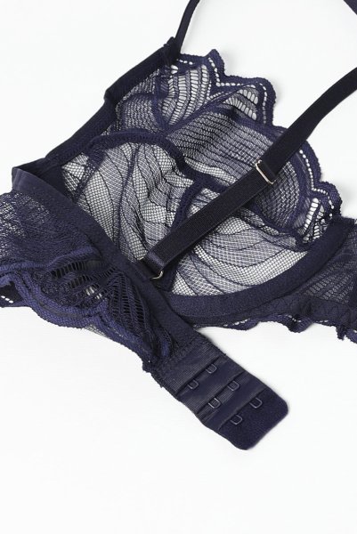 画像14: Nightly Blue 3-pcs set  |ブラ&ガーターベルト&タンガ3点セット(ワイヤーあり・シースルー・ネイビー) | Obsessive 高級Sexyランジェリー【即日発送・サイズ交換NG】※メール便対象商品※輸入下着・ランジェリー   (14)