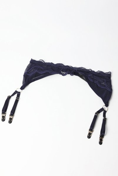画像18: Nightly Blue 3-pcs set  |ブラ&ガーターベルト&タンガ3点セット(ワイヤーあり・シースルー・ネイビー) | Obsessive 高級Sexyランジェリー【即日発送・サイズ交換NG】※メール便対象商品※輸入下着・ランジェリー   (18)