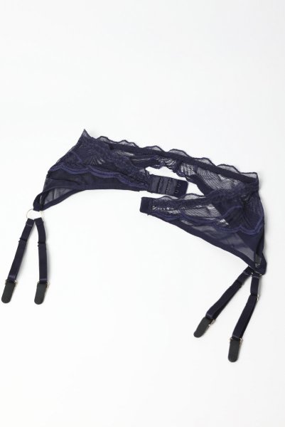 画像19: Nightly Blue 3-pcs set  |ブラ&ガーターベルト&タンガ3点セット(ワイヤーあり・シースルー・ネイビー) | Obsessive 高級Sexyランジェリー【即日発送・サイズ交換NG】※メール便対象商品※輸入下着・ランジェリー   (19)