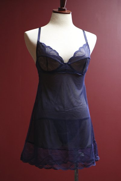 画像17: Nightly Blue chemise  |スリップドレス&タンガ(ワイヤーあり・シースルー・ネイビー) | Obsessive 高級Sexyランジェリー【即日発送・サイズ交換NG】※メール便対象商品※輸入下着・ランジェリー   (17)
