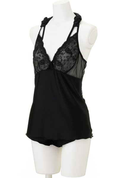 画像8: 【30%OFF】EBONY night set  | ナイトセット・キャミソール&ショーツ・シースルー | Sawren サブレン (8)