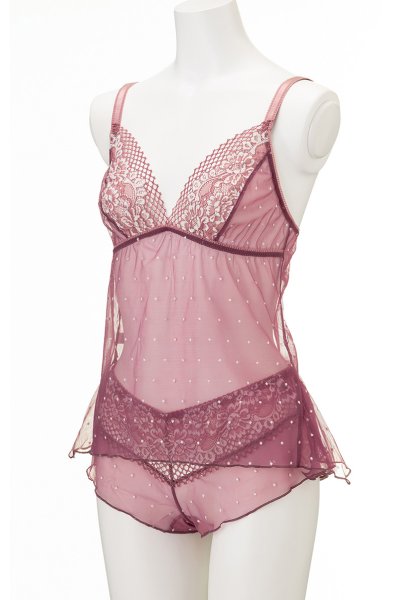 画像6: 【30%OFF】LIBRE night set  | ナイトセット・キャミソール&ショーツ・シースルー | Sawren サブレン (6)