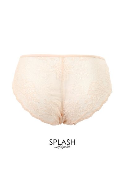 画像2: 【30%OFF】FLORA brief  | ノーマルショーツ・アプリコットピンク・シースルー | Sawren サブレン (2)