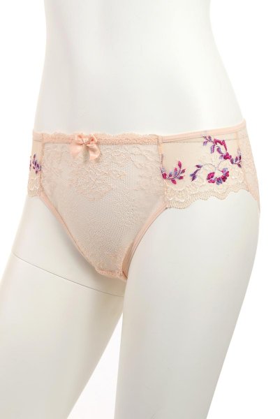 画像9: 【30%OFF】FLORA brief  | ノーマルショーツ・アプリコットピンク・シースルー | Sawren サブレン (9)