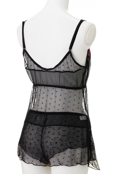 画像9: 【30%OFF】PERFECT night set  | ナイトセット・キャミソール&ショーツ・シースルー・ドット柄 | Sawren サブレン (9)