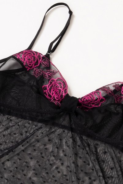 画像11: 【30%OFF】PERFECT night set  | ナイトセット・キャミソール&ショーツ・シースルー・ドット柄 | Sawren サブレン (11)