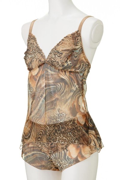 画像8: 【30%OFF】LATTE night set  | ナイトセット・キャミソール&ショーツ・シースルー | Sawren サブレン (8)