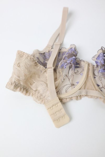 画像10: 【30%OFF】MAUVE soft  | 一枚レース・パッドなし・ワイヤーブラ・3/4カップ・ヌードベージュ×ラベンダー | Sawren サブレン (10)