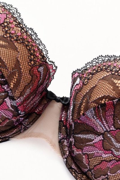 画像8: 【30%OFF】REVERIE push  | 3/4カップ・ワイヤーブラ・ブラック×ピンク | Sawren サブレン (8)