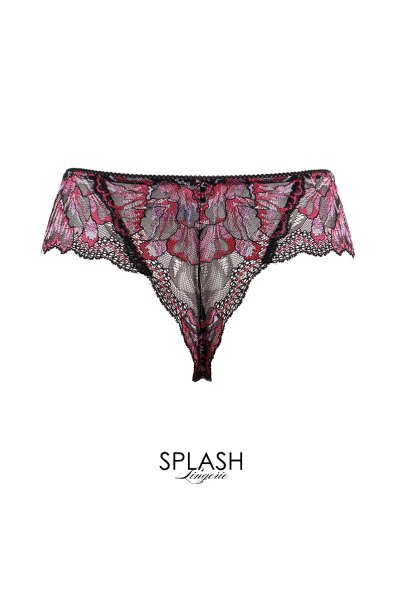 画像2: 【30%OFF】REVERIE thong  | タンガ・Ｔバック・ブラック×ピンク | Sawren サブレン (2)