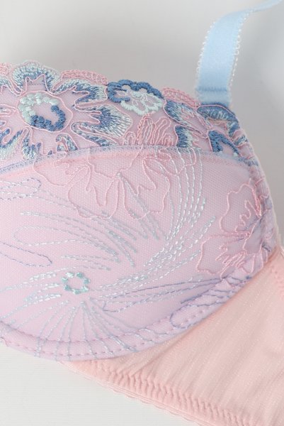 画像4: BLOOM push  | 3/4カップ・ワイヤーブラ・ピンク×ブルー | Sawren サブレン (4)