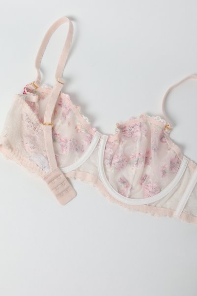 画像9: ROMANCE soft  | 一枚レース・パッドなし・ワイヤーブラ・3/4カップ・ピンク | Sawren サブレン (9)