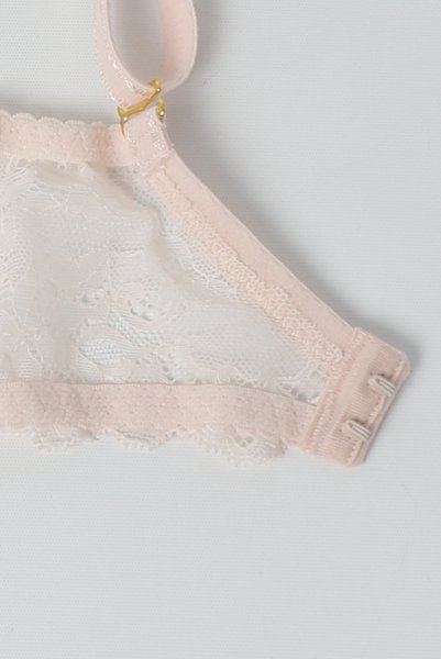 画像10: ROMANCE soft  | 一枚レース・パッドなし・ワイヤーブラ・3/4カップ・ピンク | Sawren サブレン (10)