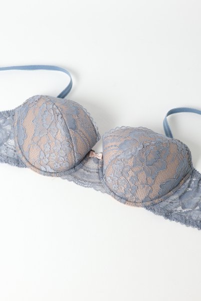 画像2: AUBE push  | 3/4カップ・ワイヤーブラ・ブルーグレー | Sawren サブレン【即日発送】インポート・輸入下着・高級ランジェリー  (2)