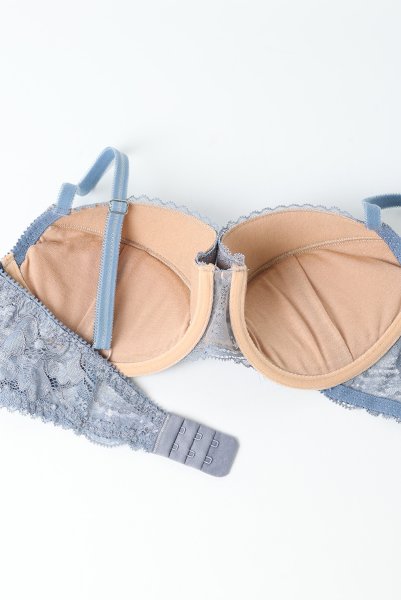 画像5: AUBE push  | 3/4カップ・ワイヤーブラ・ブルーグレー | Sawren サブレン【即日発送】インポート・輸入下着・高級ランジェリー  (5)