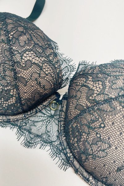 画像2: 【予約受付中】FOREST push  | 3/4カップ・ワイヤーブラ・グリーン | Sawren サブレン｜インポート・輸入下着・高級ランジェリー  (2)