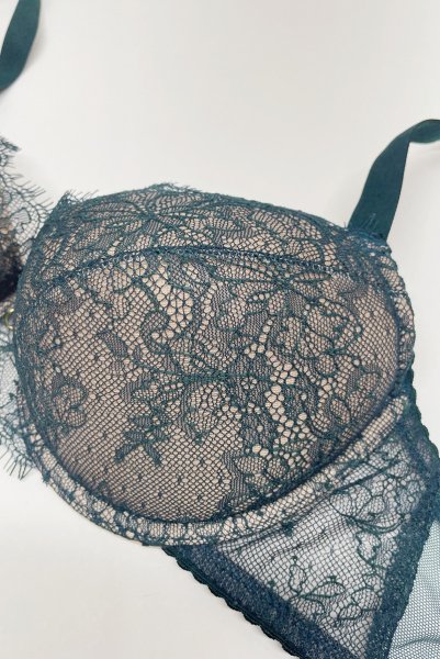 画像3: 【予約受付中】FOREST push  | 3/4カップ・ワイヤーブラ・グリーン | Sawren サブレン｜インポート・輸入下着・高級ランジェリー  (3)