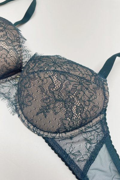 画像4: 【予約受付中】FOREST push  | 3/4カップ・ワイヤーブラ・グリーン | Sawren サブレン｜インポート・輸入下着・高級ランジェリー  (4)