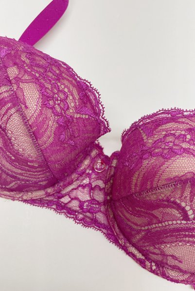 画像2: 【予約受付中】AUDACE push  | 3/4カップ・ワイヤーブラ・マゼンタ | Sawren サブレン｜インポート・輸入下着・高級ランジェリー  (2)