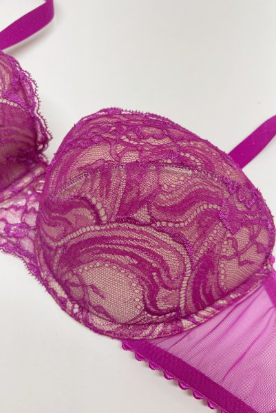 画像3: 【予約受付中】AUDACE push  | 3/4カップ・ワイヤーブラ・マゼンタ | Sawren サブレン｜インポート・輸入下着・高級ランジェリー  (3)