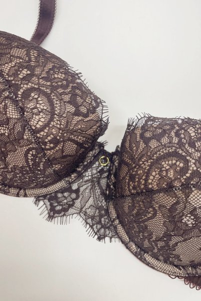 画像3: 【予約受付中】VELOUTE push  | 3/4カップ・ワイヤーブラ・ブラウン | Sawren サブレン｜インポート・輸入下着・高級ランジェリー  (3)