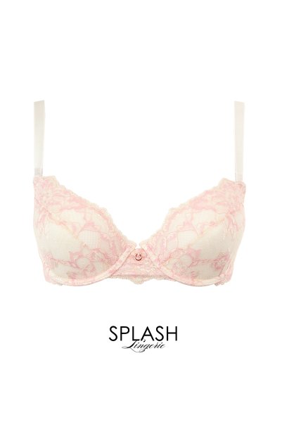 画像1: BLUSH push  | 3/4カップ・ワイヤーブラ・ピンク×クリーム | Sawren サブレン【即日発送】インポート・輸入下着・高級ランジェリー  (1)