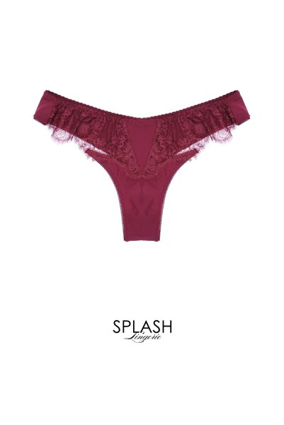 画像1: 【予約】RUBY thong  | タンガ・Ｔバック・ワインレッド | Sawren サブレン輸入下着・高級ランジェリー  (1)