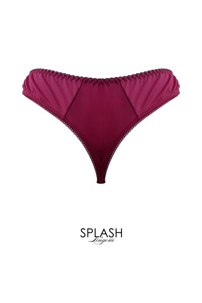 画像2: 【予約】RUBY thong  | タンガ・Ｔバック・ワインレッド | Sawren サブレン輸入下着・高級ランジェリー  (2)