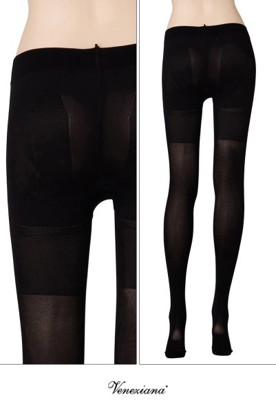 画像2: CONTROL TOP 60  | 着圧タイツ 60デニール・無地・ヒップアップ・ブラック | Veneziana ベネチアナ (2)