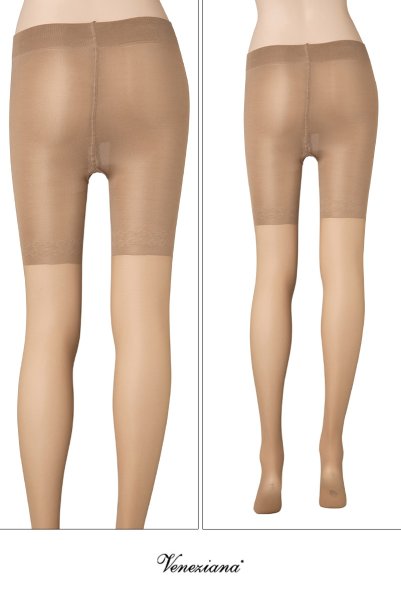 画像2: SLIM 40 visone  | 着圧ストッキング 40デニール・無地・スリム・ベージュ | Veneziana ベネチアナ (2)
