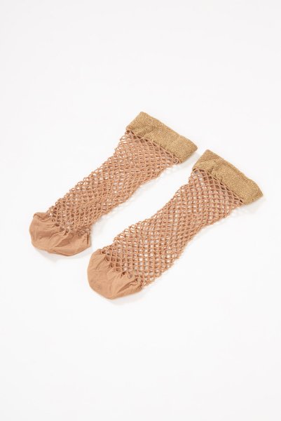 画像8: ALBA RETE Socks beige oro  | ショートストッキング・網・ラメ・ベージュ×ゴールド | Veneziana ベネチアナ (8)