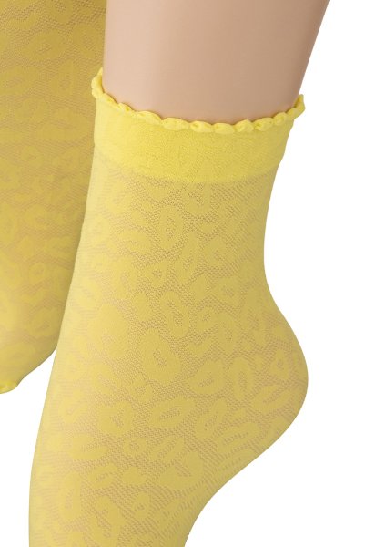 画像3: ANIMAL 20 Socks giallo  | ショートストッキング・アニマル柄・イエロー | Veneziana ベネチアナ (3)