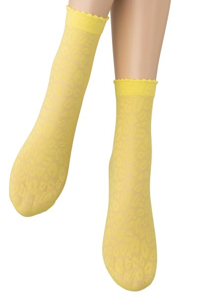 画像5: ANIMAL 20 Socks giallo  | ショートストッキング・アニマル柄・イエロー | Veneziana ベネチアナ (5)