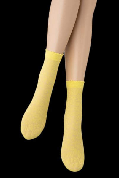 画像6: ANIMAL 20 Socks giallo  | ショートストッキング・アニマル柄・イエロー | Veneziana ベネチアナ (6)