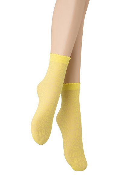 画像7: ANIMAL 20 Socks giallo  | ショートストッキング・アニマル柄・イエロー | Veneziana ベネチアナ (7)