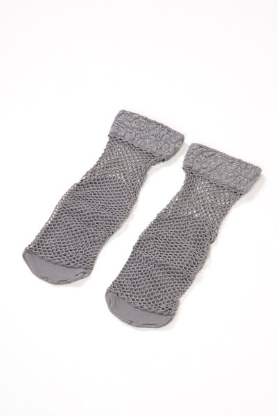 画像8: AYA RETE Socks grey  | ショートストッキング・アニマル柄・網・グレー×シルバー | Veneziana ベネチアナ (8)