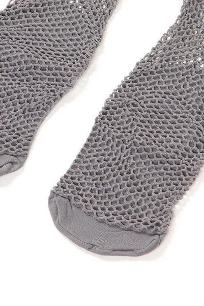 画像10: AYA RETE Socks grey  | ショートストッキング・アニマル柄・網・グレー×シルバー | Veneziana ベネチアナ (10)