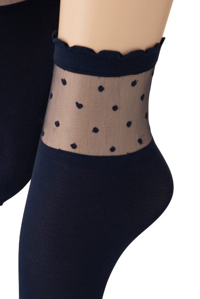 画像3: BIBBI Socks marine  | ショートストッキング・ドット柄・ネイビー | Veneziana ベネチアナ (3)