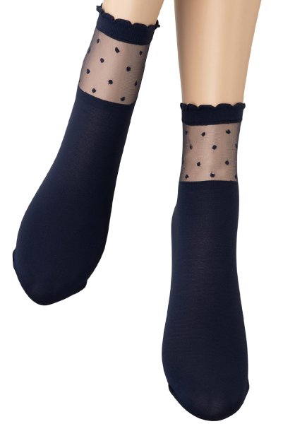 画像5: BIBBI Socks marine  | ショートストッキング・ドット柄・ネイビー | Veneziana ベネチアナ (5)