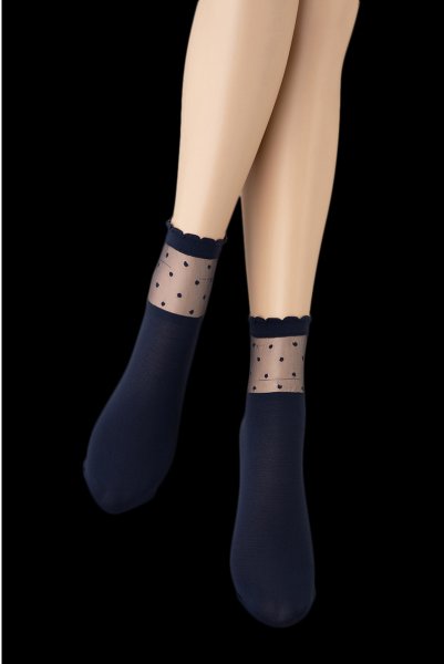 画像6: BIBBI Socks marine  | ショートストッキング・ドット柄・ネイビー | Veneziana ベネチアナ (6)