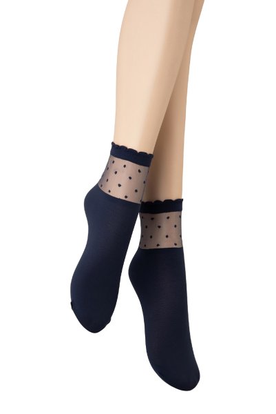 画像7: BIBBI Socks marine  | ショートストッキング・ドット柄・ネイビー | Veneziana ベネチアナ (7)
